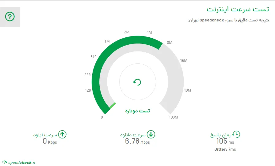 سایت ایرانی تست سرعت Speedcheck.ir