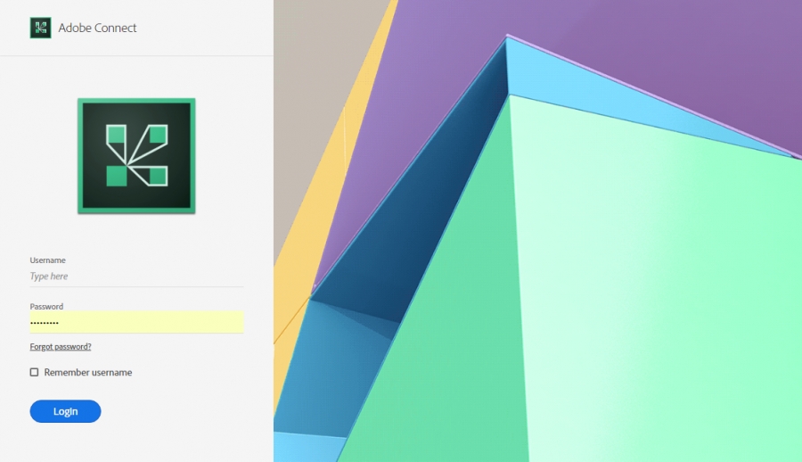 صفحه لاگین adobe connect